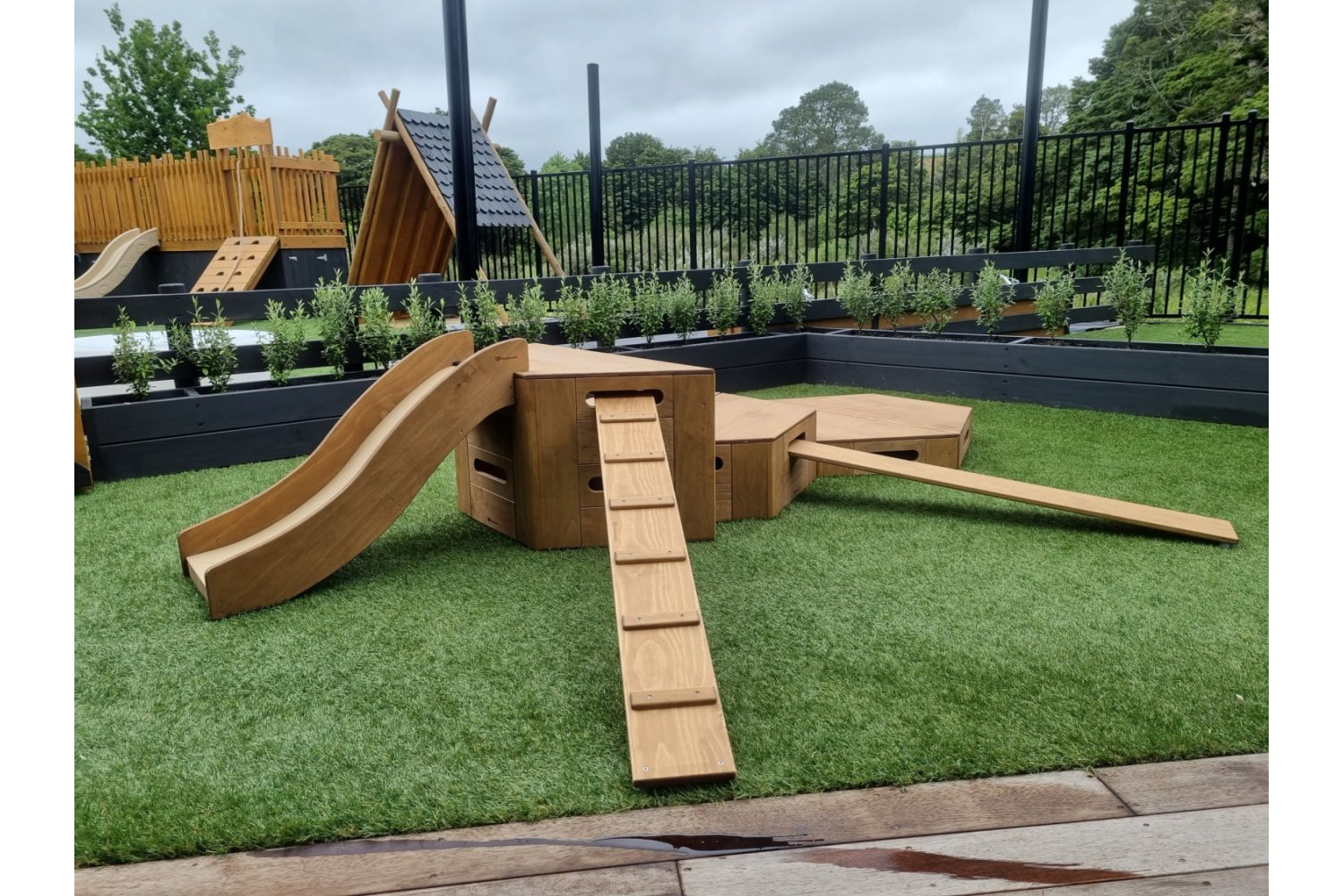 Movable play equipment with slide childcare 