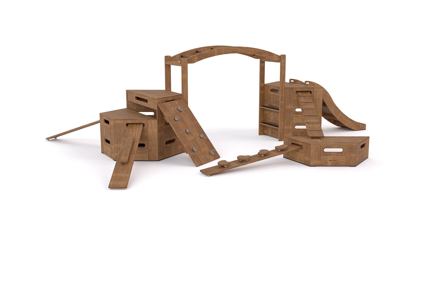 Outdoor Climber movable play boxes and monkey bars with slide